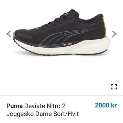 Puma Deviate Nitro 2 Joggesko Dame Sort/Hvit