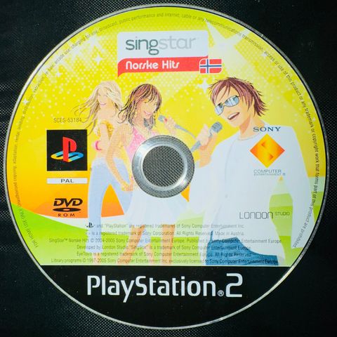 Kun Disk 💿 SingStar Norske Hits PS2 PlayStation 2