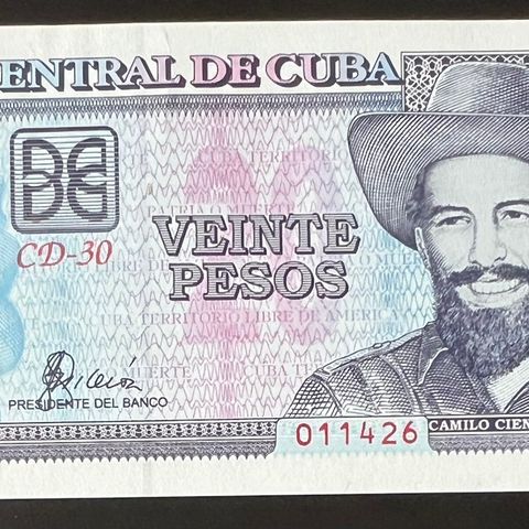 CUBA 20 PESOS 2002.   P-118d