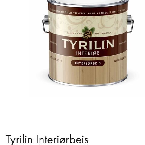 Tyrilin interiørbeis 3 liter. Hvit