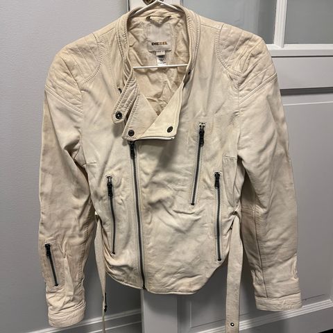 beige diesel skinnjakke, 100% lammeskinn