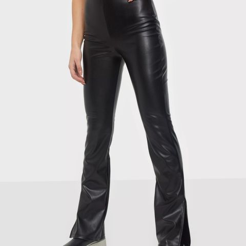 Nelly High waisted flare leather pants