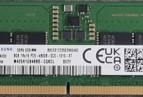Minnebrikker: Samsung DDR5 4800Mhz 16GB (2x8GB) SODIMM 262-pin