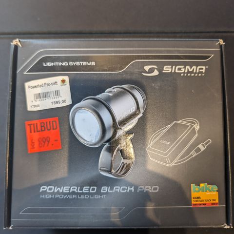 Sigma Powerled Black Pro sykkellykt led