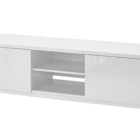 BYÅS TV-benk, høyglans hvit, 160x42x45 cm