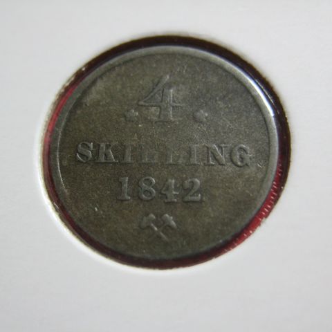 4 Skilling  1842 sølv norsk