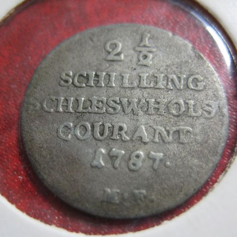 2 1/2 schilling Curant Schleswig Holstein  1787 sølv