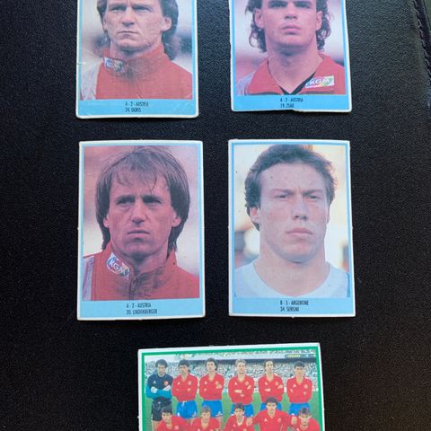 Monty Gum VM 1990 Italia 90 fotballkort 8 stk - usedvanlige sjeldne kort!