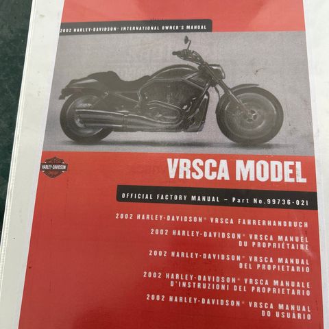 Harley Davidson V-Rod - Bruker og service manual -GI BUD