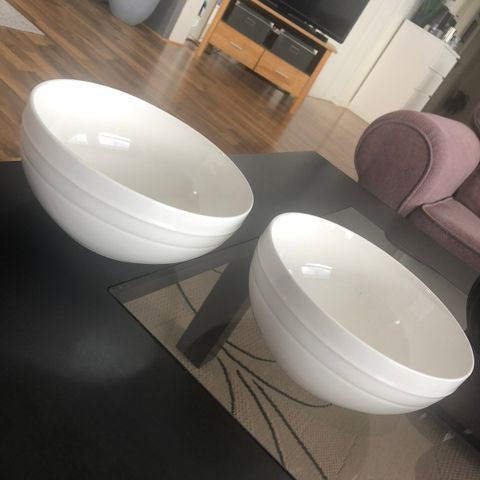 2 hvite skåler. Merke: Skagen porcelain Cuisine