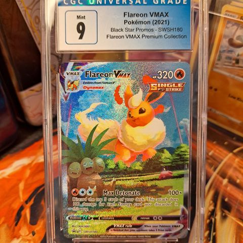 Pokemonkort Flareon vmax swsh180 gradert selges