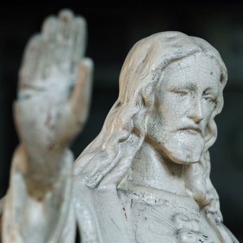 Antikk stor fransk Jesus figur.