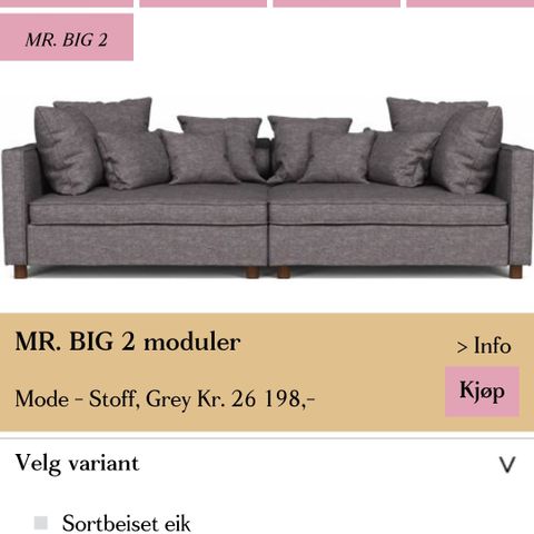 Mr.big sofa og puff fra Bolia(må bort lørdag 22.06)