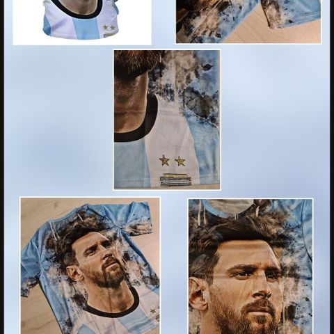 Kul Fotball t-skjorte av Lionel Messi i 3D