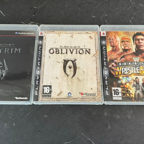 PS3 - Elder Scrolls: Oblivion og Skyrim - WWE