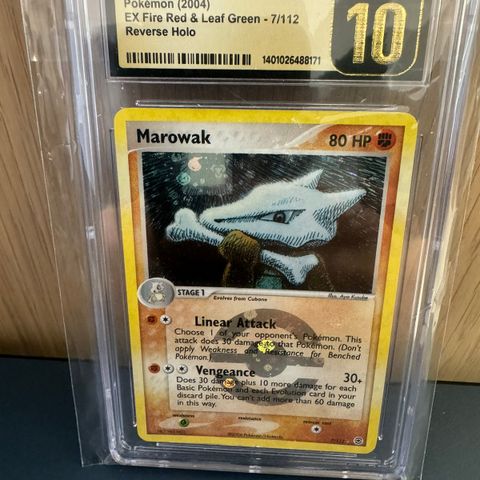 Nydelig Pristine 10 Marowak [Reverse Holo] #7 Pokemon Fire Red & Leaf Green