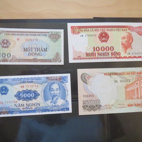 4 stk. Vietnam sedler selges