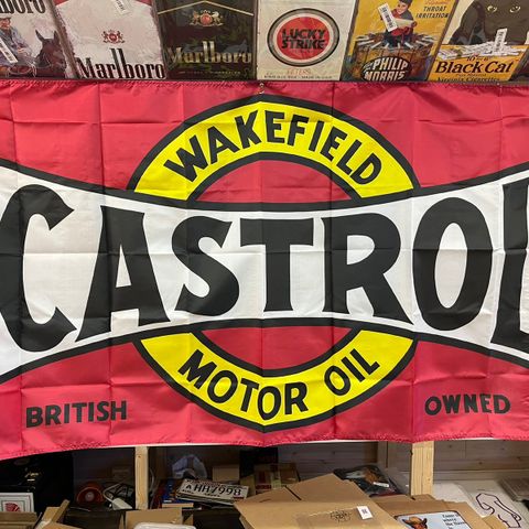 Castrol Wakefield Motor Oil. Flagg For Vegg Dekor 90 X 150 cm. Garasje, Man Cave