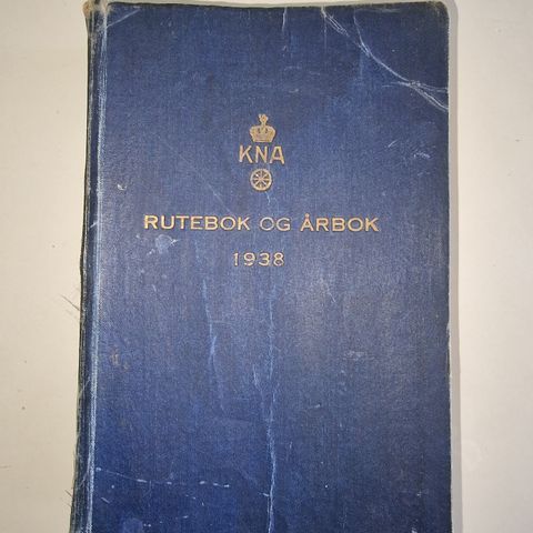 KNA Rutebok og Årbok 1938