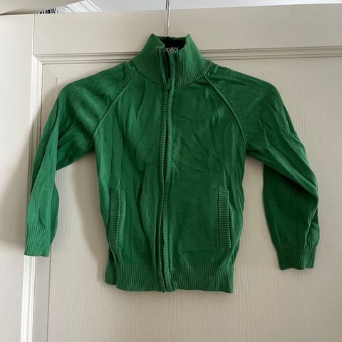 Grønn jakke-genser, strl 110/116