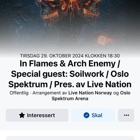 To ståplass In Flames og Arch Enemy Spektrum