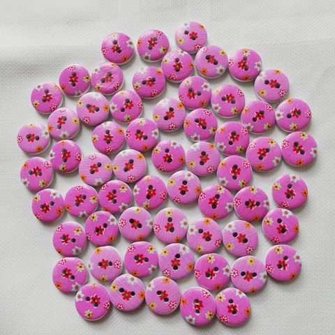 Knapper: 60 rosa treknapper, 15mm