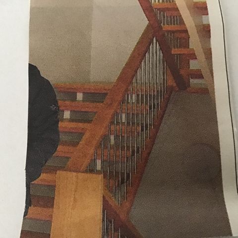 Originalt trappe rekkverk i Eik fra 1970 tls. kr.500,-