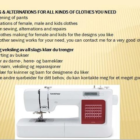 SEWING & ALTERNATIONS FOR ALL KINDS OF CLOTHES YOU NEED