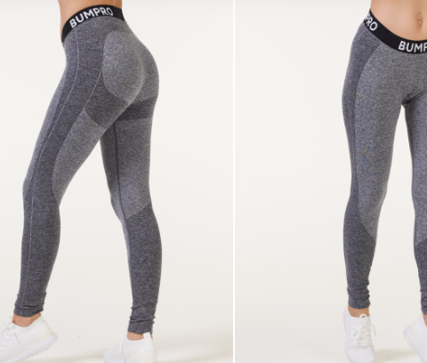 NY sommerpris 2 stk Bompro tights i Grey melange og en grønn rib top Rosa vekt