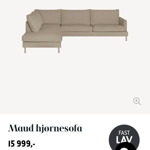 Maud hjørnesofa fra Bohus lys/ beige ønskes kjøpt