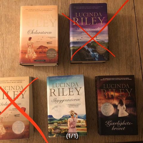 Bøker av Lucinda Riley, Pocket 45 kr. Innbundet 65kr