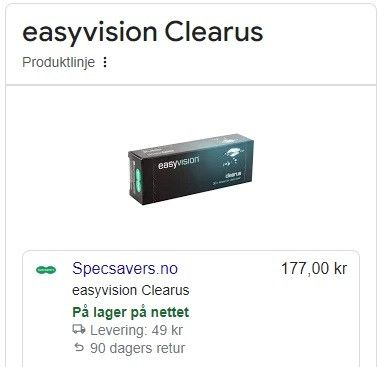 Dagslinser easyvision Specsavers -6.00