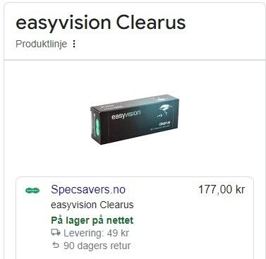 Dagslinser 30x5 easyvision Specsavers -6.00