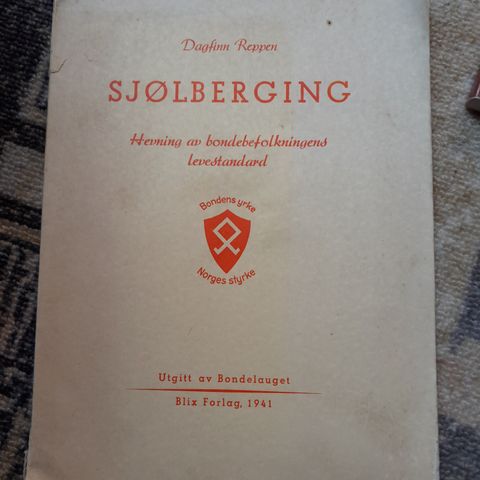 "Sjølberging" av Dagfinn Reppen. Blix Forlag/ Nasjonal Samling