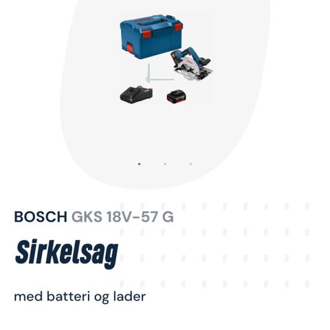 BOSCH GKS 18V-57 G Sirkelsag med batteri og lader
