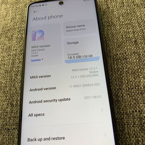 Redmi Note 9 Pro med 128GB