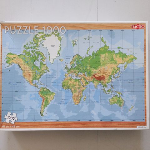 Puslespill verdenskart 1000 brikker