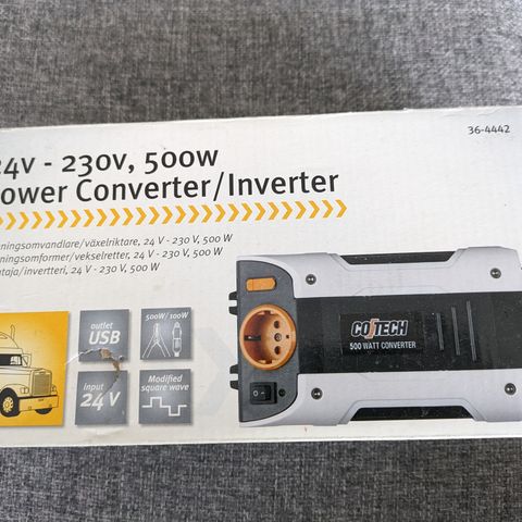 24V til 230V omformer 500W for båt etc.