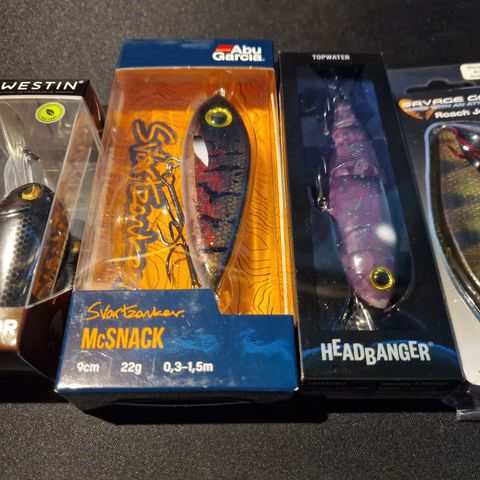 Gjedde baits swimbait, crankbait, topwater