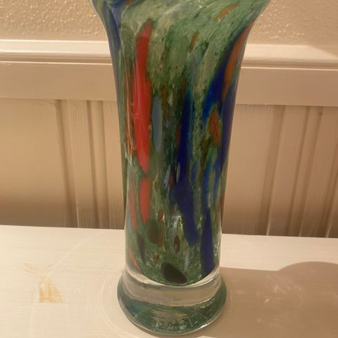 Vakker Randsfjord glassvase