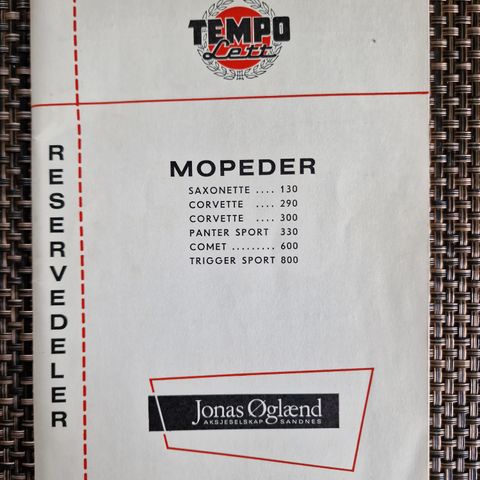 Tempo Lett moped/mc, kataloger