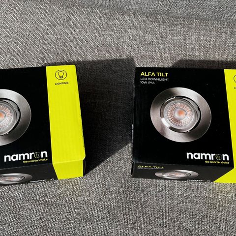 2 stk Namron Alfa Downlight 10W børstet stål