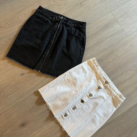 2 Denimskjørt - Fra GinaTricot og Bikbok - Str. 36 (Nye!)