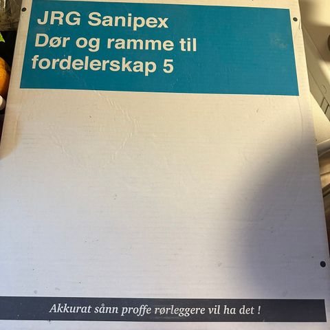 JRG Sanipex Dør og ramme til fordelerskap 5