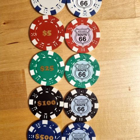 5x  Route 66 Poker Chips