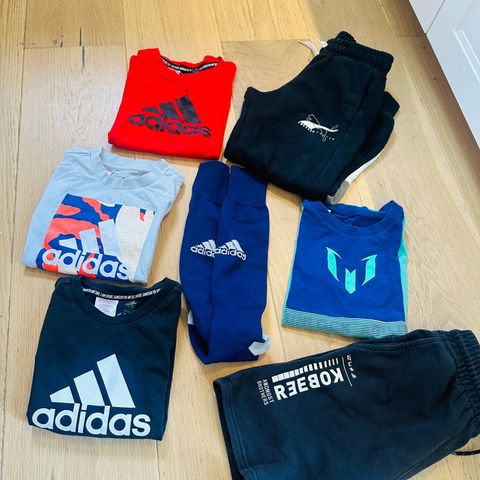 Pakke Adidas, Reebok, Messi, puma, sport str 140