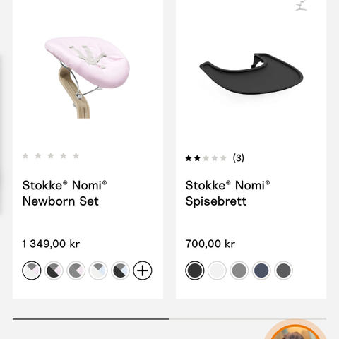 Stokke nominert stol inkl. Babyset