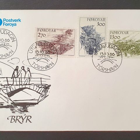 Færøyene FDC AFA 136-37 Gamle broer