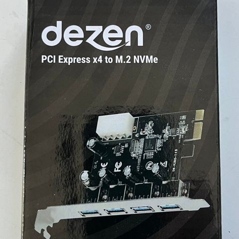 dezen PCI Express x1 to 4 port USB 3.0 hub