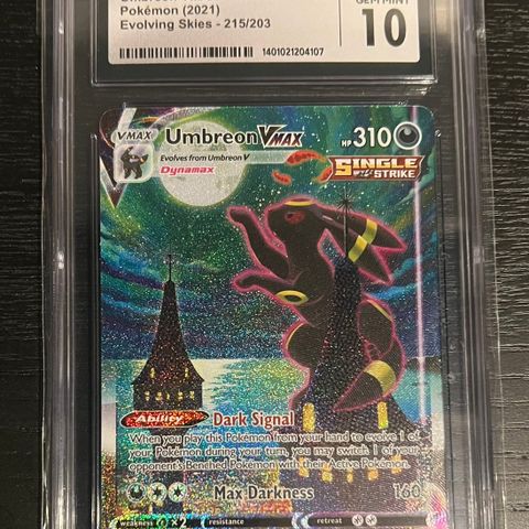 Pokemon kort - Umbreon/Moonbreon vmax alt art 215/203 - CGC 10 - Evolving Skies